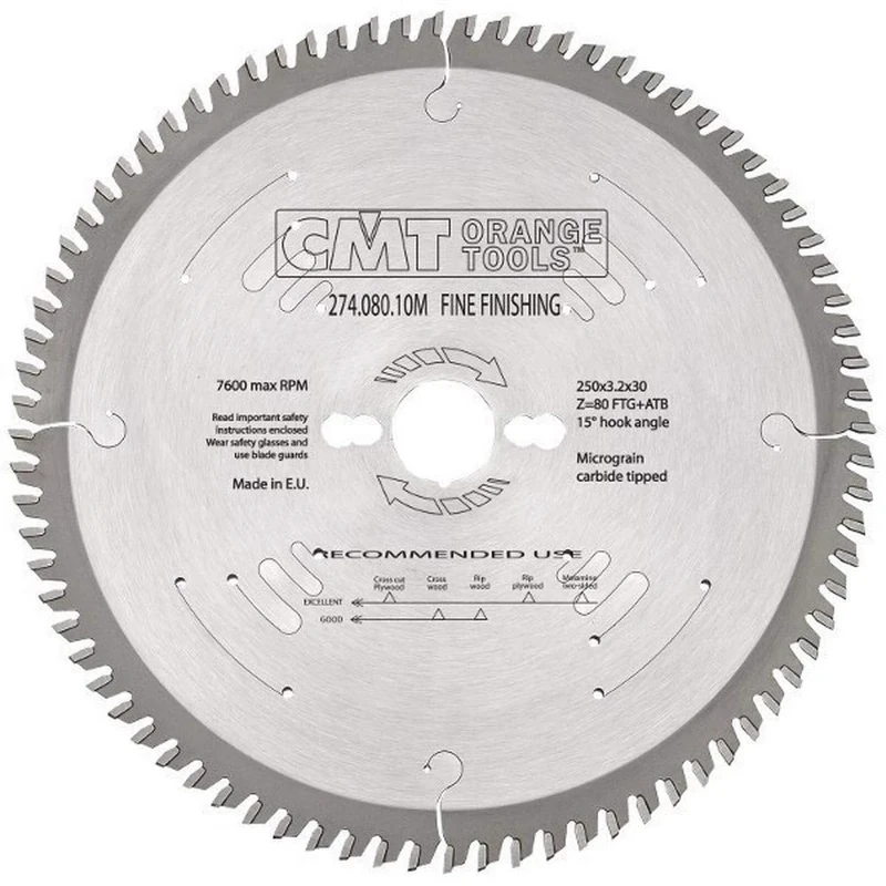 XTREME HW 250x3.2x30 Z80 1FTG + 4ATB Saw Blade for Metal, Wood, Plastic, Other Materials - Image 1