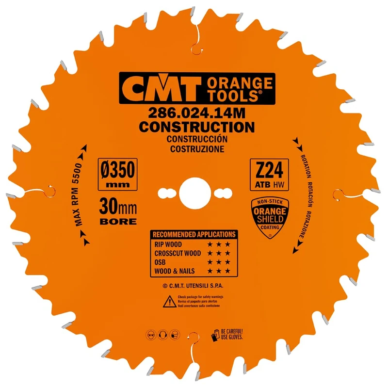 CMT 286.024.14 M - Saw Blade for Building 350X3.2X30 Z=24 5'ATB