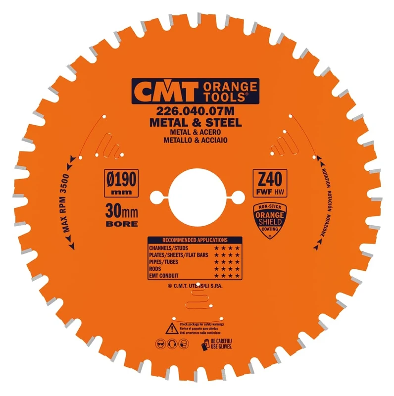 CMT Orange Tools 226.040.07 M – Dry Cut Blade 190X2/1.6X30 Z=40 Fwf