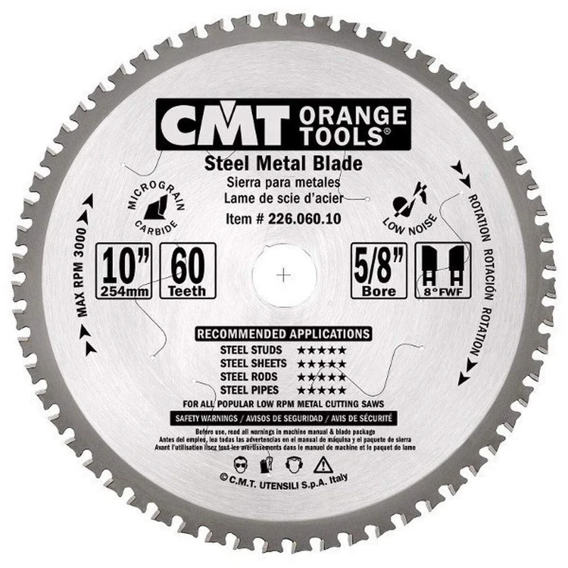 CMT Orange Tools 226.060.10M - Dry Cut Blade 254X2.2X30 Z60 8'Fwf