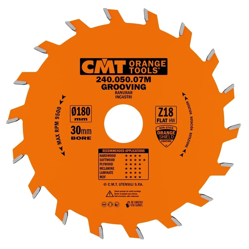 CMT Orange Tools 240.050.07M - Grooving Saw Blade D=180X5X30 Z=18 Flat