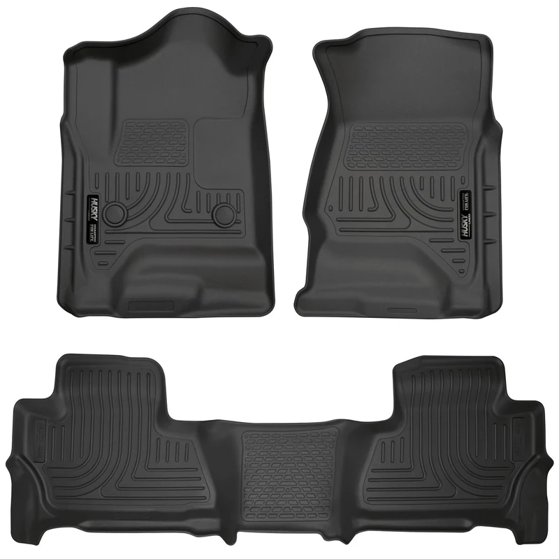 Husky Liners 99201 Black Weatherbeater Front & 2nd Seat Floor Liners Fits 2015-2019 Chevrolet Tahoe, 2015-2019 GMC Yukon
