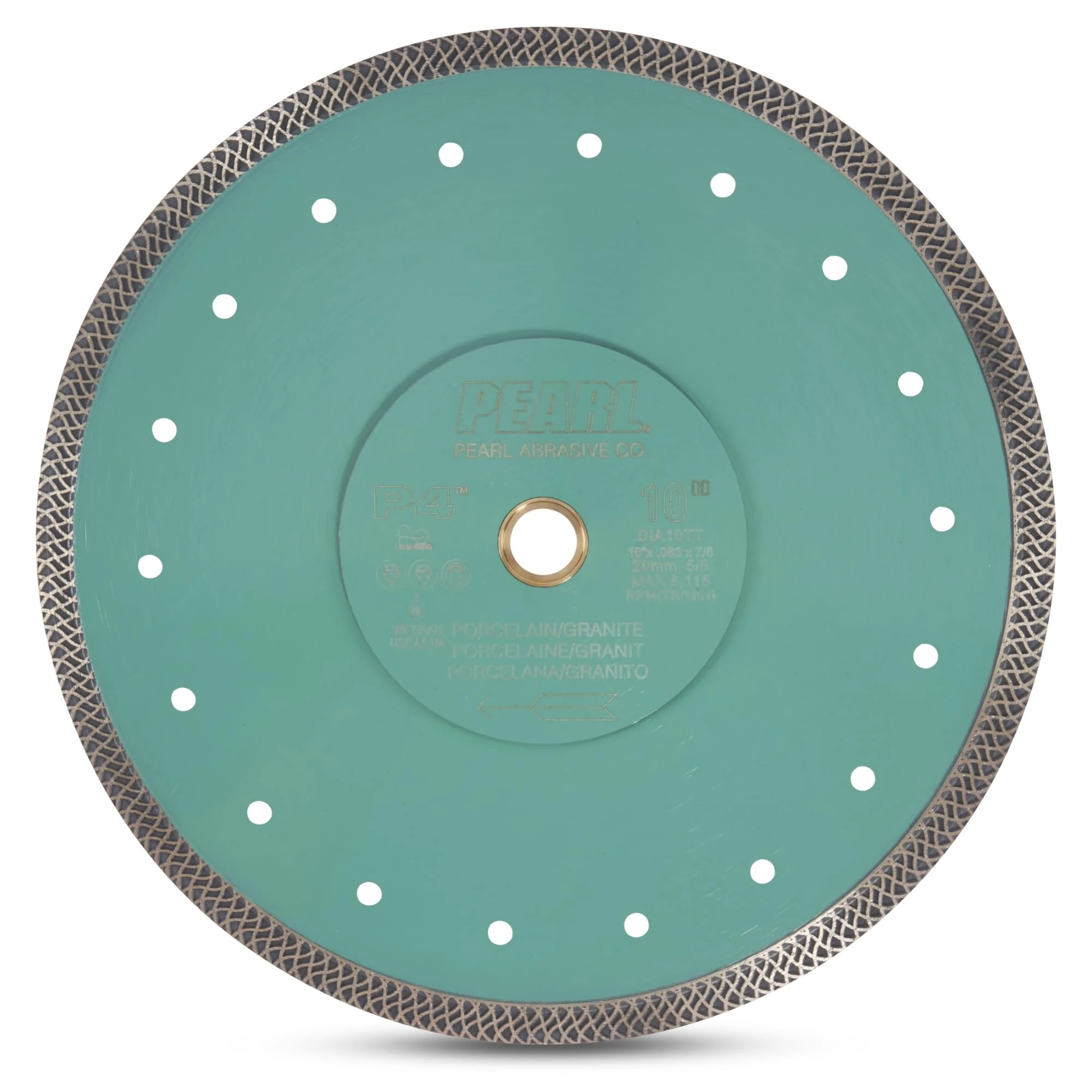 Pearl Abrasive P4 DIA10TT Turbo Mesh Blade for Porcelain and Granite 10 x .063 x 7/8, 20mm, 5/8