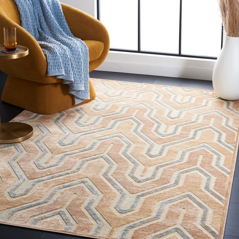 Safavieh Transitional Indoor Woven Rectangle Area Rug, Paradise Collection, PAR352, in Taupe / Multi, 160 X 229 cm for Living Room, Bedroom or Any Indoor Space