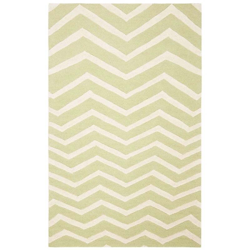 Safavieh Contemporary Indoor Hand Tufted Rectangle Area Rug, Cambridge Collection, CAM714, in Green / Ivory, 152 X 244 cm for Living Room, Bedroom or Any Indoor Space