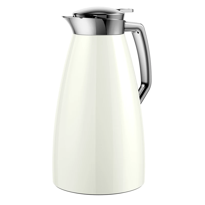 Emsa 514185 Plaza Quick-Tip vacuum jug, 1.0 litres, ice white