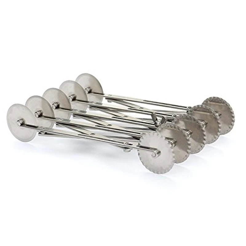 DECORA Adjustable Divider with 5 Double Blades, Stainless Steel, Silver, 28 x 12 x 6 cm