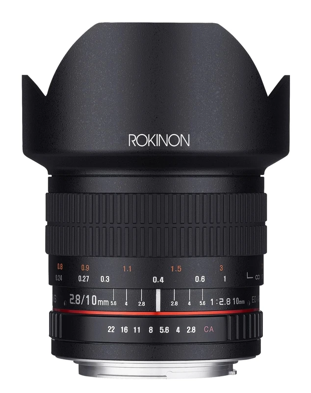 Rokinon 10mm F2.8 ED AS NCS CS Ultra Wide Angle Lens Canon EF-S Type for Canon Digital SLR Cameras (10M-C), Black