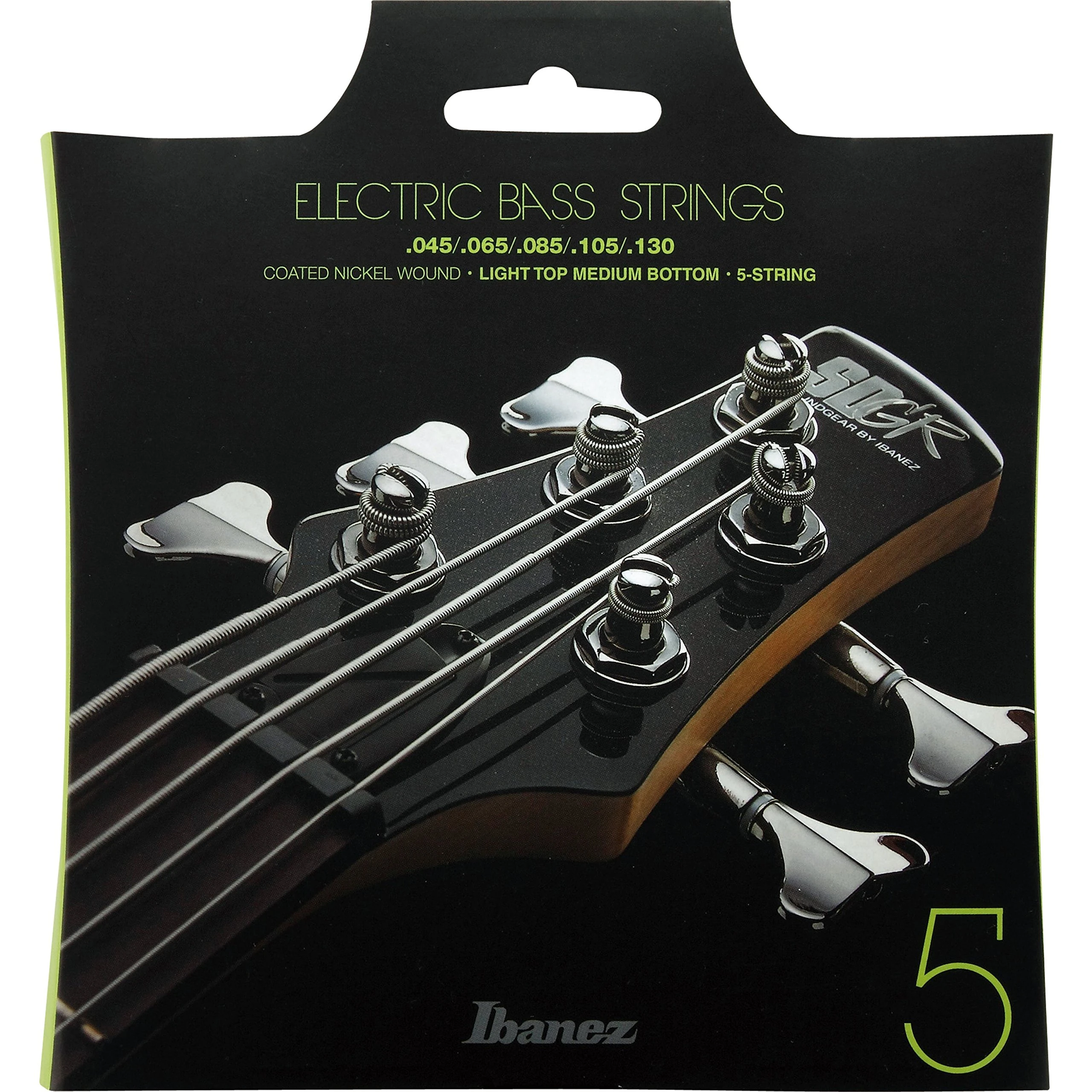 Ibanez IEBS5C 5-String Bass Guitar Strings - Light Top Medium Bottom, Silver