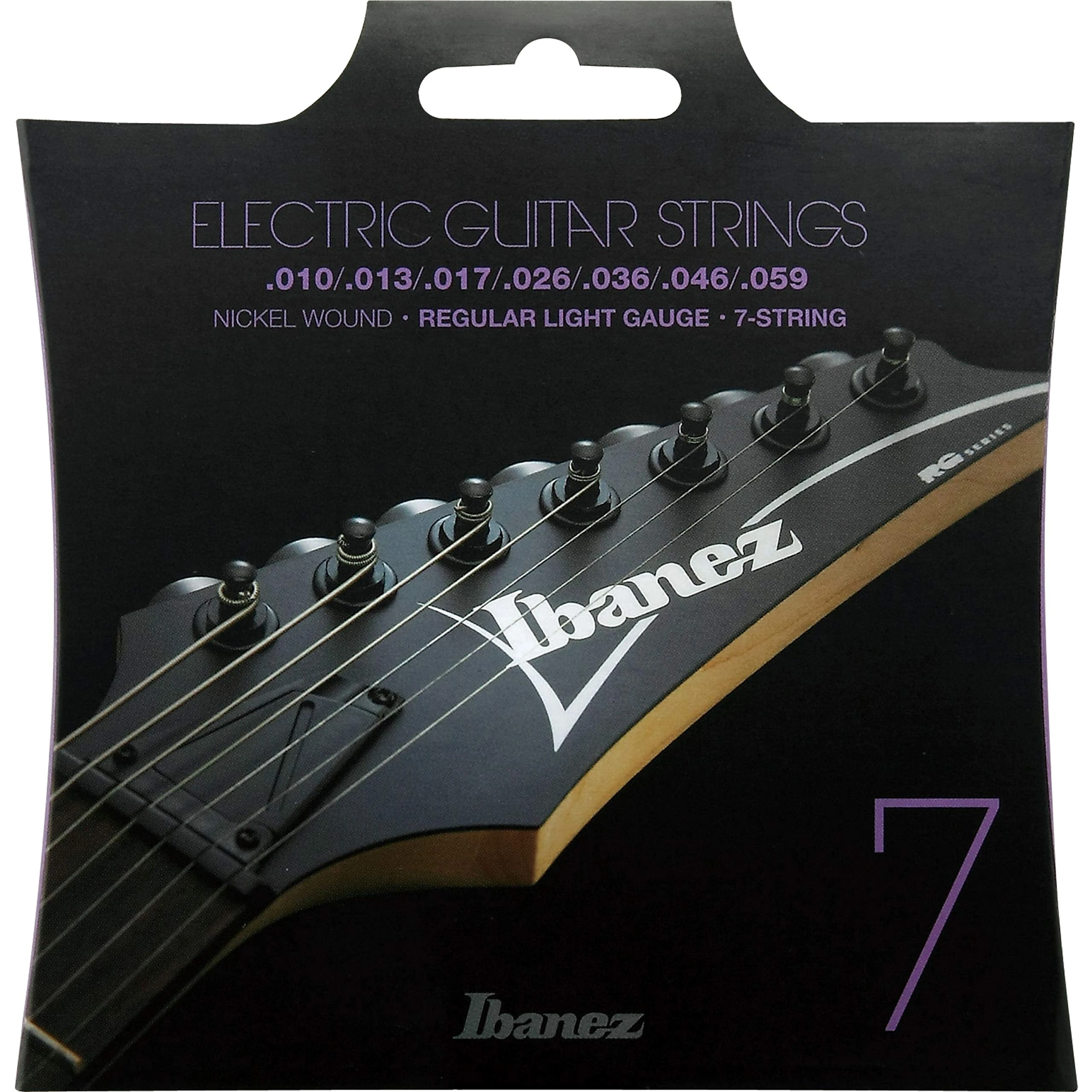 Ibanez IEGS71 7-String Electric Guitars Strings - Regular Light Gauge,silver