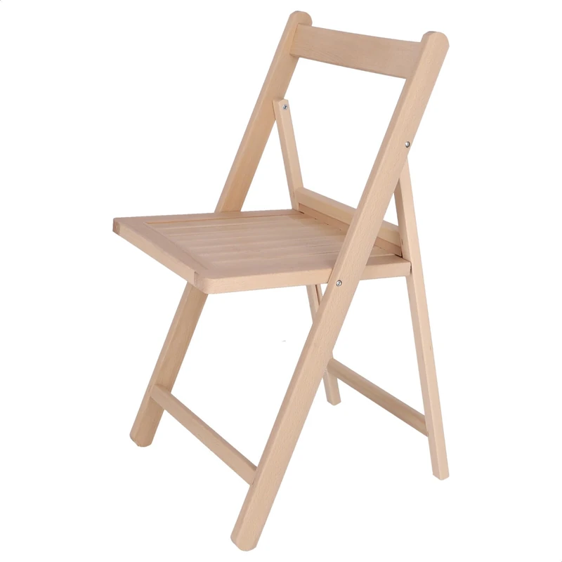 Mueblear Folding Chair, Wood, Without Varnish, 42x47x79