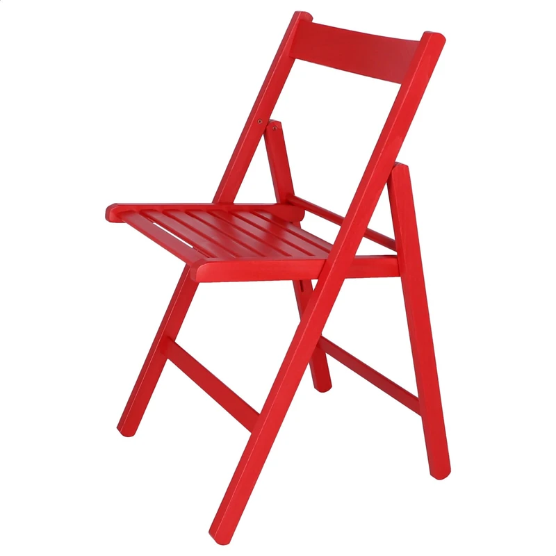 mueblear 19014 Folding Chair Wood Bas Red 43 x 46 x 79 cms
