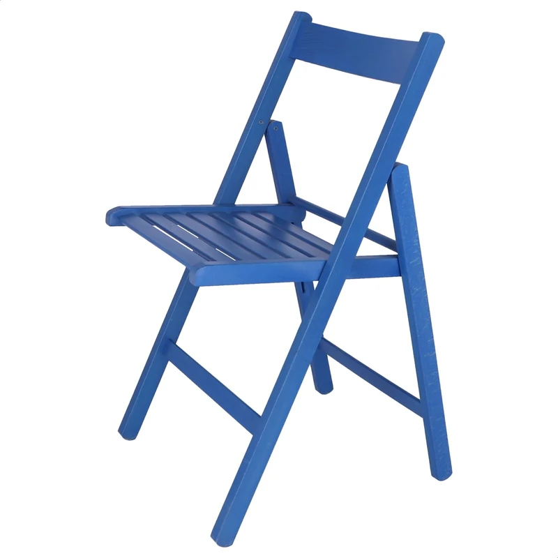 mueblear 19015 Folding Chair Wood Bas Blue 43 x 46 x 79 cms
