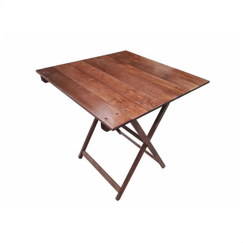Mueblear Aranaz | Flex Table with Slats | Foldable and Portable | for Outdoors | Ideal for Balcony, Garden, Terrace, Camping, Patio, Picnic and Events | Multipurpose | Wood | Walnut | 50 x 70 x 76 cm