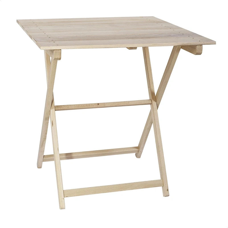 Aranaz Folding Table VELADOR TABLES Without Varnish 70 x 70 cm