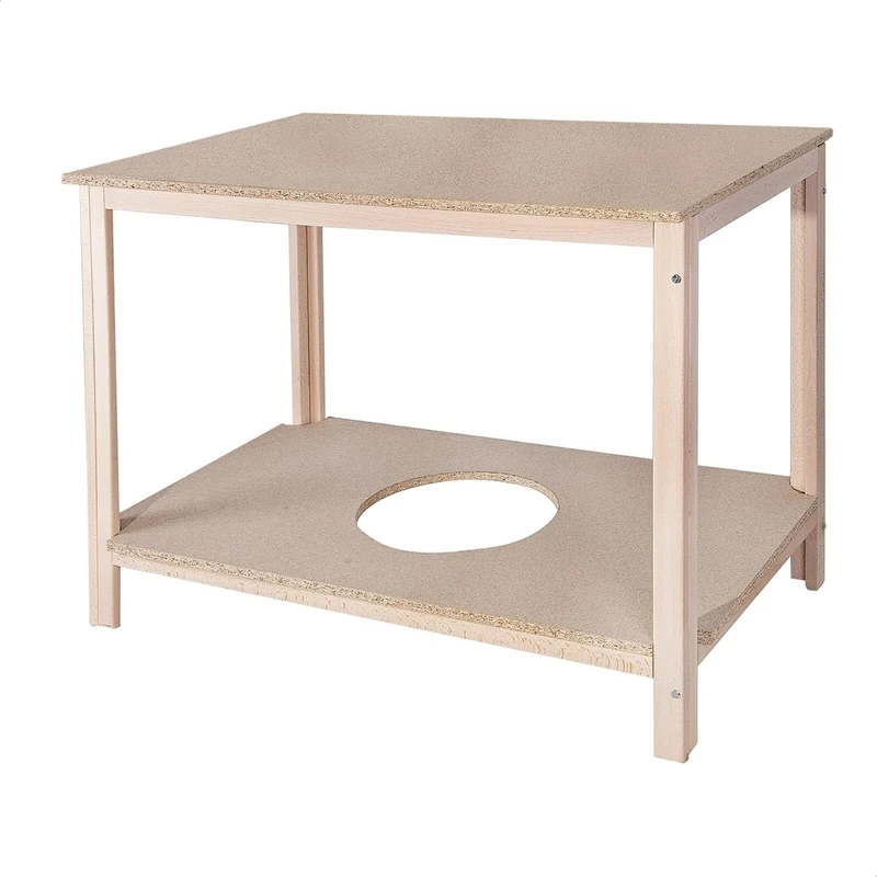 Mueblear 34001 Rectangular Table Wood Varnish, Wood, Sans Vernis, 130x75x65cm
