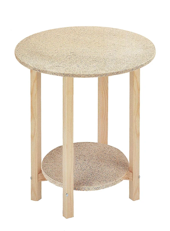 Mueblear 21000 Gazte Round Wooden Table without Varnish, brown, 45 x 75 cm