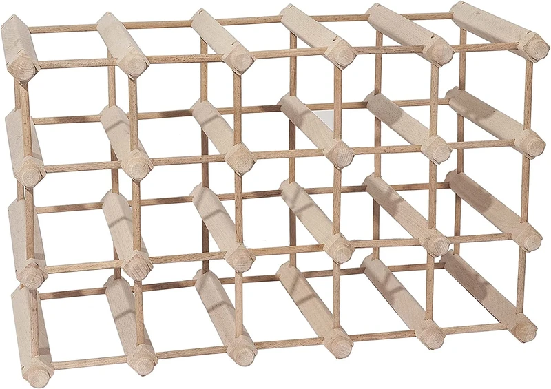 Aranaz 7001 Beech Wood Wine Rack 20 Bottles 55.5 x 27.5 x 34 cm