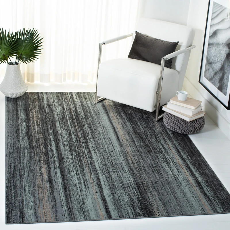 Safavieh Traditional Indoor Woven Rectangle Area Rug, Vintage Collection, VTG172, in Charcoal / Multi, 201 X 279 cm for Living Room, Bedroom or Any Indoor Space