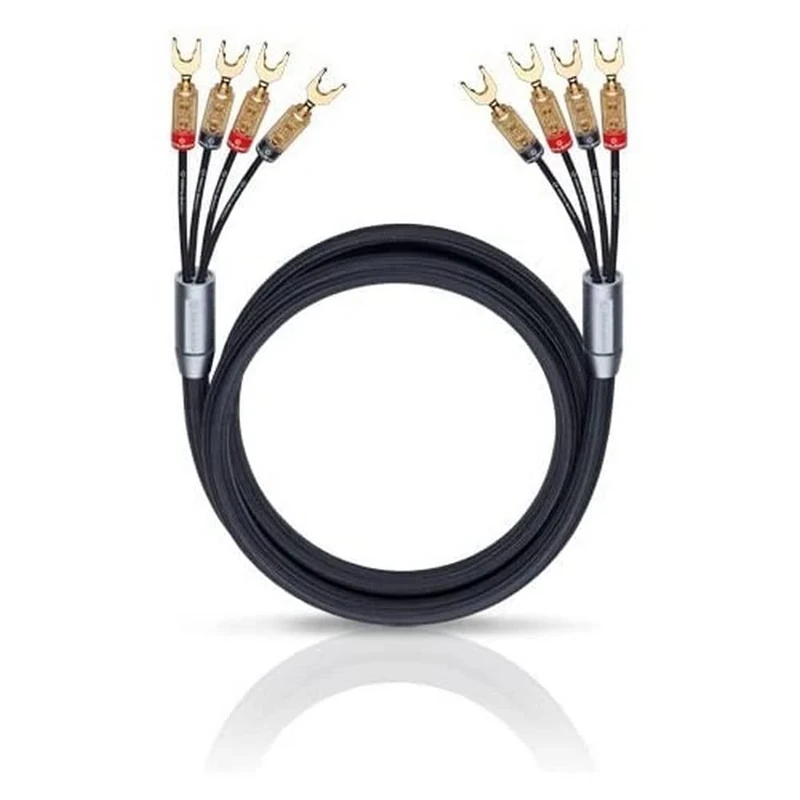 Oehlbach XXL Fusion Four 4 300 High-End Bi-Amping Speaker Cable Set with Cable Lug Connector Made in Germany 2 x 3 m Black