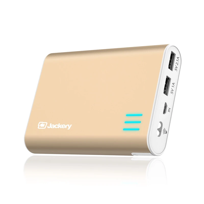 Power Bank, Jackery Giant 12000mAh Premium Dual USB 3.1A External Battery (Panasonic Cell) Portable Battery Charger, and Travel Charger for iPhone, iPad, Samsung, and Other devices (Gold) - Image 1