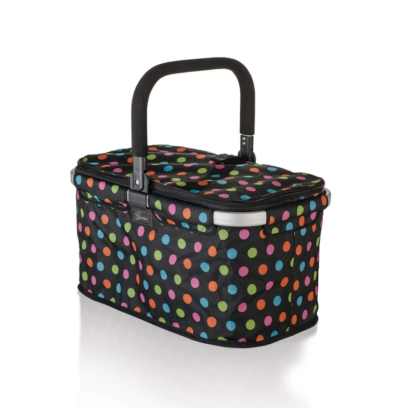 Genius Shopping Basket Falko 48x28x27cm Foldable, Aluminum, Multicolor, 48 x 28 x 27 cm - Image 1