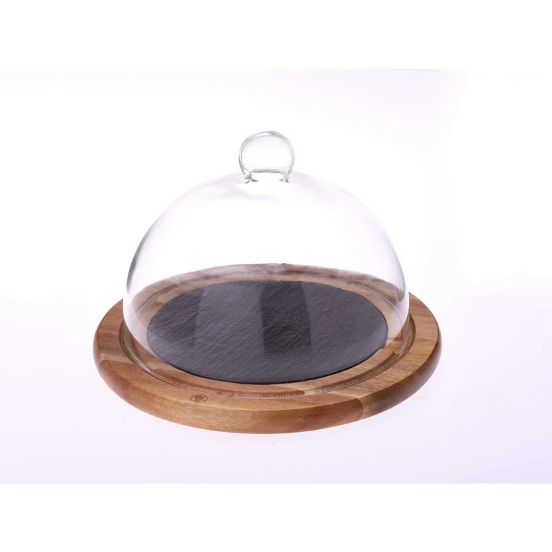 LAGUIOLE - Cheese cover with wooden and slate plate