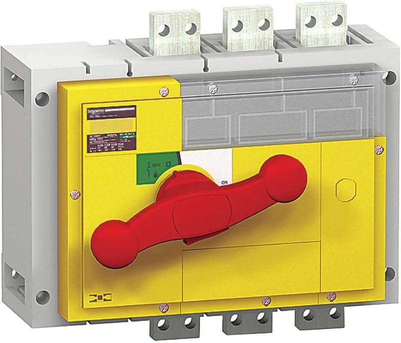 Schneider Elec PBT – INT 82 10 – Switch interpact Inv 800 A 3 Poles Lid Yellow Recessed Red - Image 1