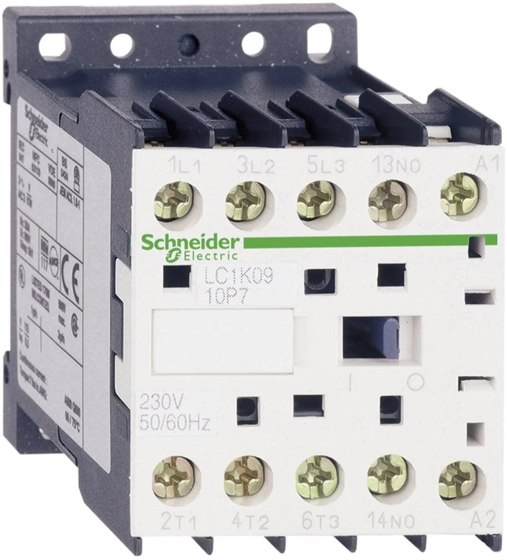 Schneider Electric, TeSys K contactor - 3P - AC-3 <= 440 V 9 A - 1 NC aux. - 230...240 V AC coil, LC1K0901U7