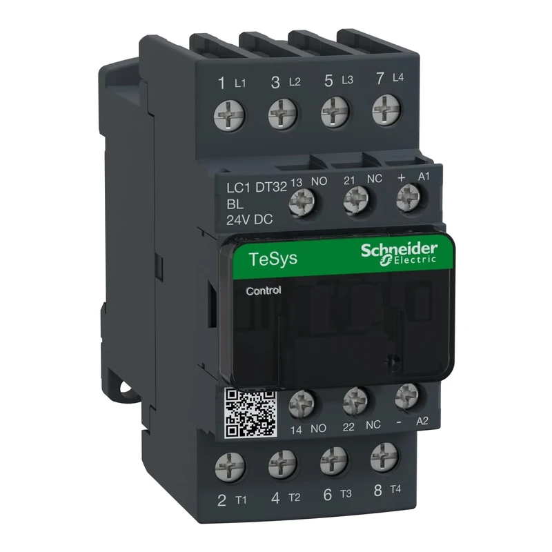 Schneider Electric, TeSys D contactor - 4P(4 NO) - AC-1 - <= 440 V 32 A - 24 V DC low cons coil, LC1DT32BL