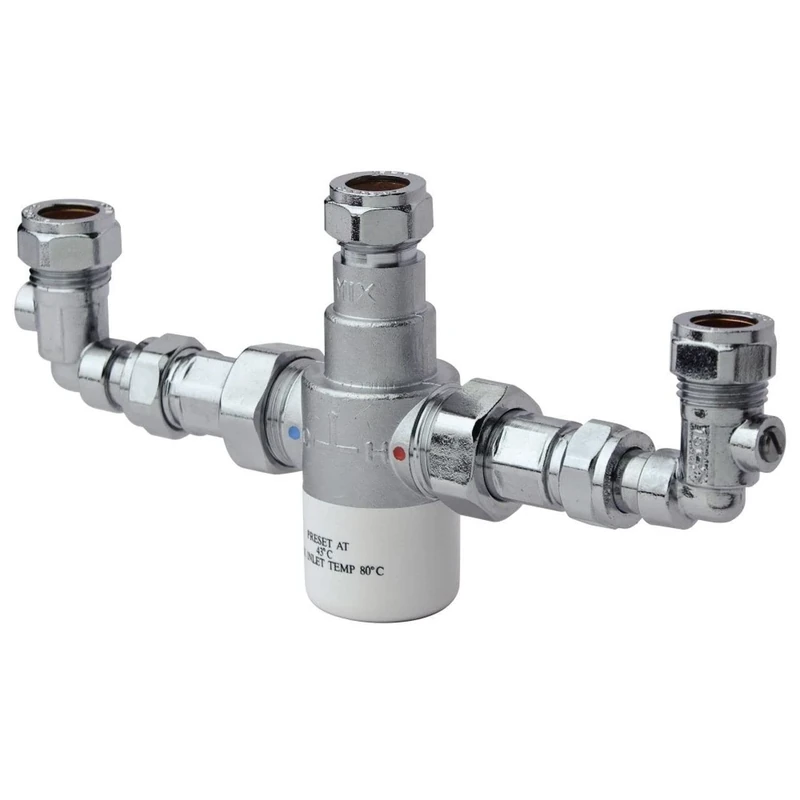 Bristan MT503CP-ISOELB 15mm Thermostatic Mixing Valve with Isolation Elbows, Chrome