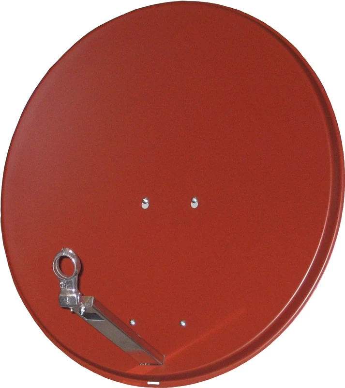 sky vision IDEAL 78 Aluminium Satellite Mirror Dark Red RAL 8012 (40 mm Feed Receptacle, 32-60 mm Mast Mount, 75 x 69 cm Reflector Size, Aluminium, Elevation Scale, Easy and Quick Assembly) - Image 1