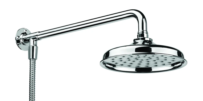 Croydex Traditional Rain Head Shower with Head/Arm/Hose, Silver