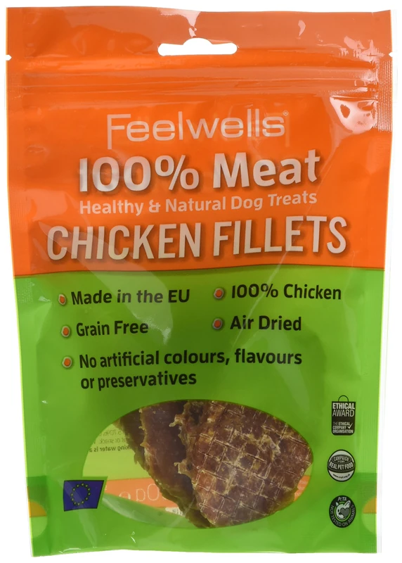 Feelwells 100% Meat Treats Chicken Fillets. 10 x 100g packs