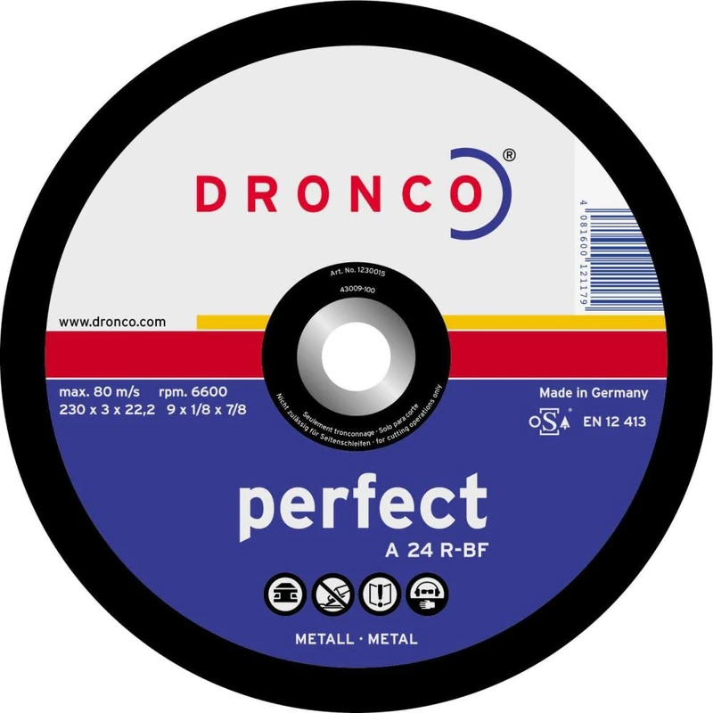 Dronco 1182015 180 x 3 x 22.2 mm Depressed Centre Metal Cutting Discs (Pack of 25)