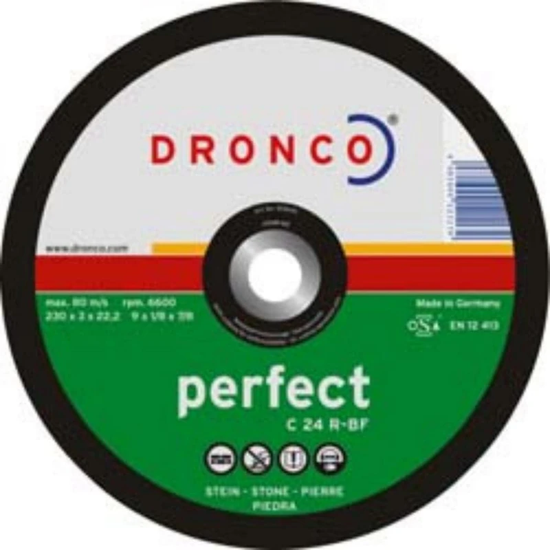 Dronco 1187015 180 x 3 x 22.2 mm Depressed Centre Stone Cutting Discs (Pack of 25)
