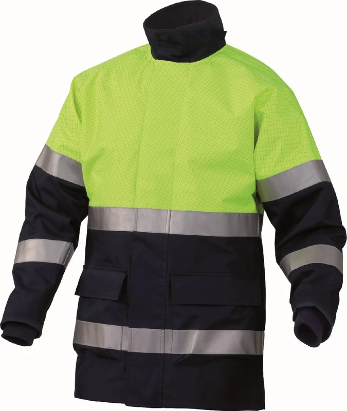 Delta plus – Rain Parka Komodohv Fluorescent Yellow Navy Size -XL - Image 1