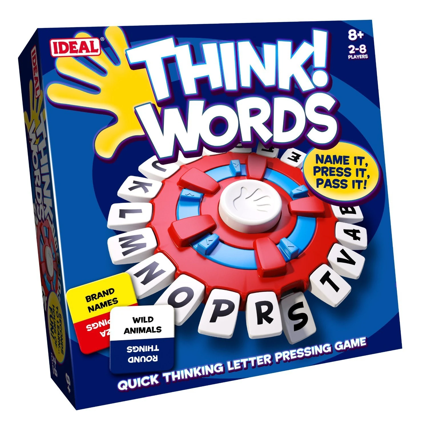 IDEAL Think Words | The Quick Thinking Letter Pressing Game | For Ages 8+ | For 2-8 Players | Easy to Play | Answer in 10 Seconds | Bring Friends & Family Together | Gift Idea For Christmas & Birthday