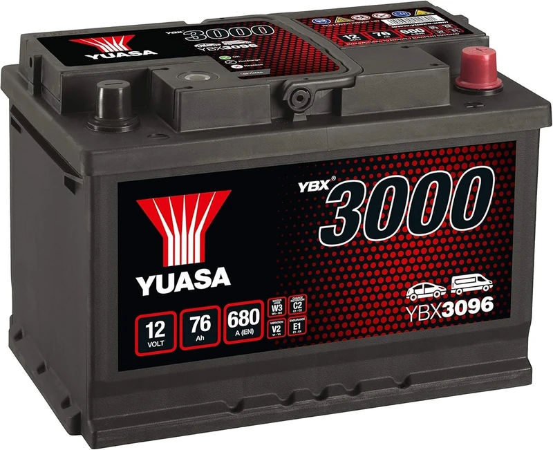 Yuasa YBX3096 12V 76Ah 680CCA Sealed Maintenance Free Car Battery