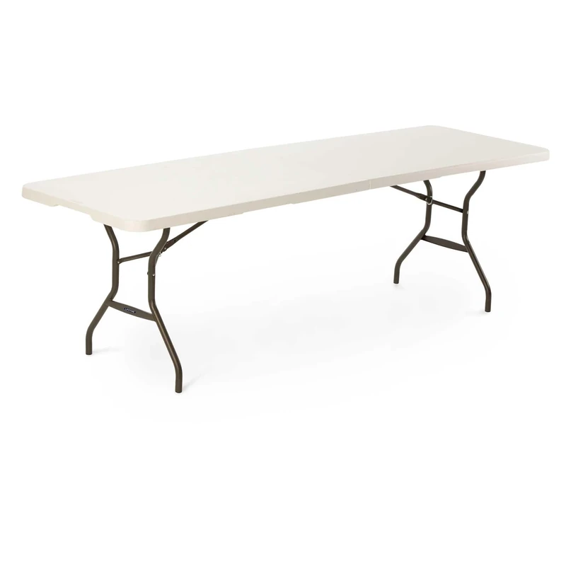 LIFETIME 80270 8 x 2.5 ft (244 x 76cm) 8-10 People Rectangular Light Commercial Fold-in-Half Folding Table