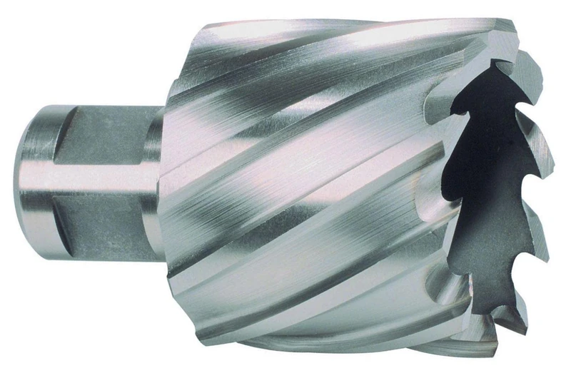 Ruko HSSE-Co 5 Core Drill Bit with 3/4 inch Weldon Shank, CBN Ground, Bright Finish, 24.0 mm Diameter, 63.0 mm Length, R108224E