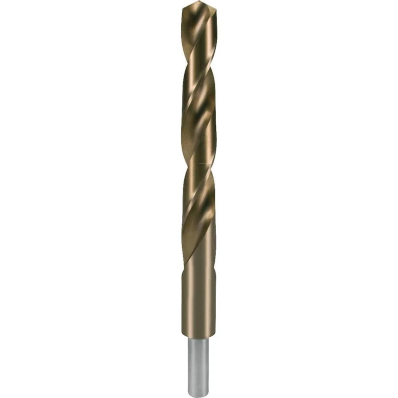 RUKO HSSE-Co 5 Twist Drill Bit with Reduced Shank, DIN 338, Type N, Gold Finish, 18.0 mm Diameter, 191 mm Length, R2005180