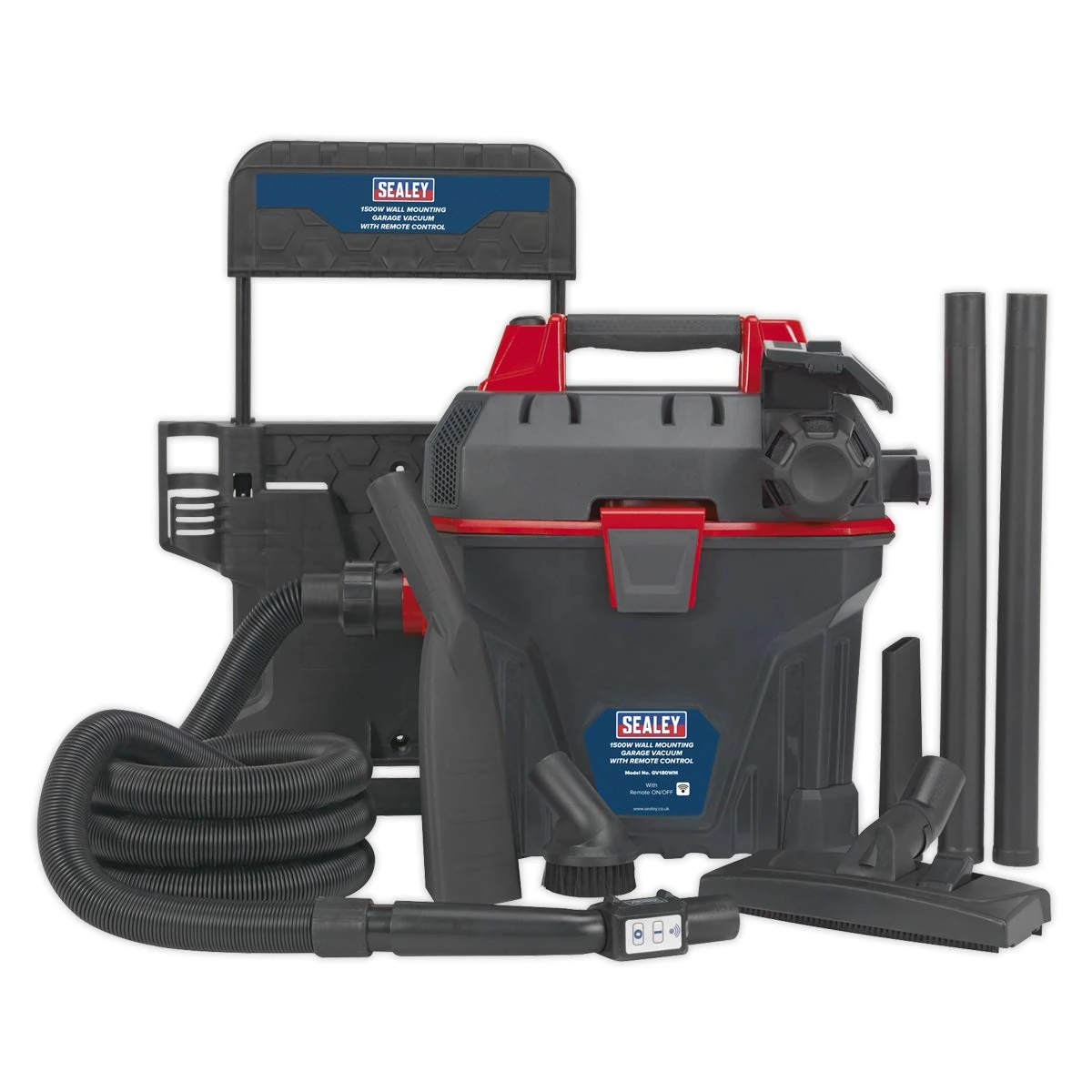 Sealey Gv180Wm Garage Vacuum 1500W With Remote Control - Wall Mounting