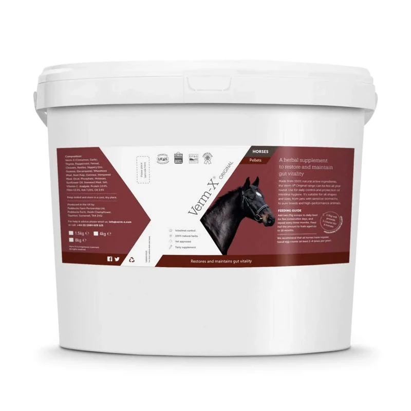 Verm-X All Natural Pellets for Horses and Ponies. Supports Intestinal Hygiene. Vet Approved. UFAS Assured. Restores and Maintains Gut Vitality. Wormwood Free Recipe., clear
