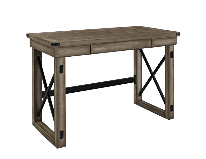 Ameriwood Wildwood Wood Veneer Desk, Rustic Gray, 120.6 x 59.69 x 76.3 cm