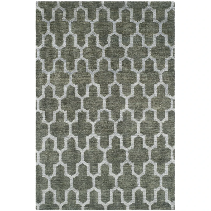 Safavieh Trendy Transitional Indoor Hand Knotted Rectangle Area Rug, Stonewash Collection, STW204, in Charcoal, 122 X 183 cm for Living Room, Bedroom or Any Indoor Space