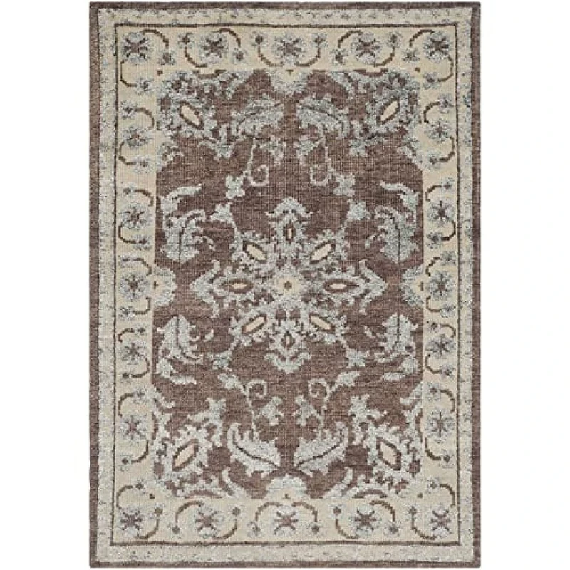 Safavieh Trendy Transitional Indoor Hand Knotted Rectangle Area Rug, Stonewash Collection, STW235, in Indigo, 122 X 183 cm for Living Room, Bedroom or Any Indoor Space