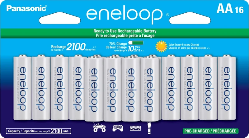 Panasonic BK-3MCCA16BA rechargeable battery - rechargeable batteries (Universal, AA, Nickel Metal Hydride, White, Blister)