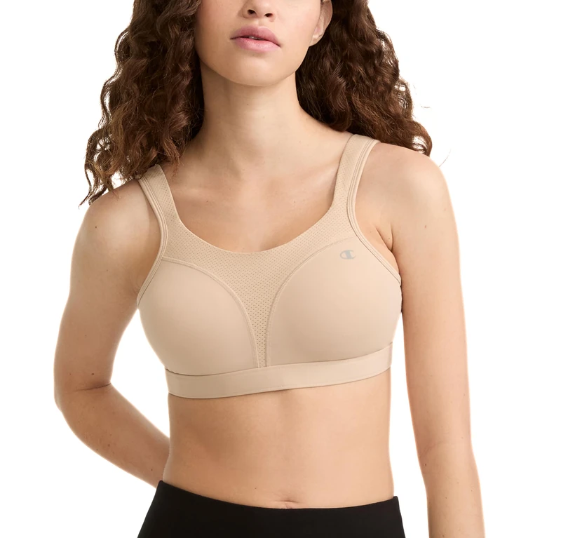 Champion Women's Spot Comfort Full Support Sports Bra, Nude, 34D
