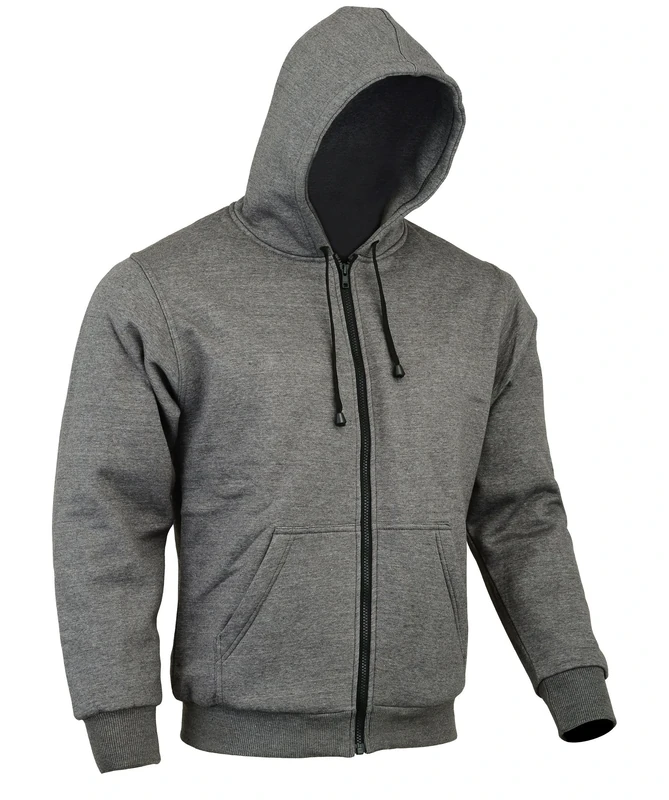 Bikers Gear Australia Unisex Nq-rcdm-roen The CrossFire Grey Full Kevlar Motorcycle Hoodie CE Protection Australian Bikers Gear, Grey, L UK